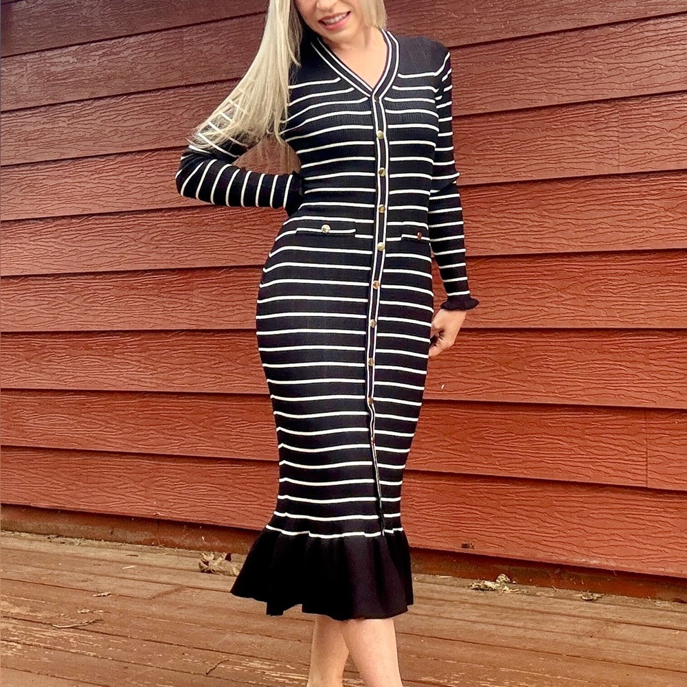 NWT Striped Midi Dress